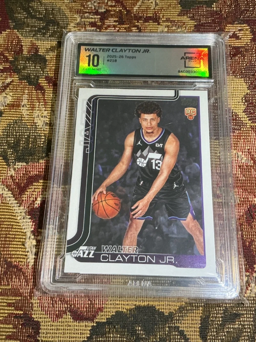 2025-26 Topps 218 Walter Clayton Jr. Rookie card Graded Arena 10